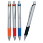 Metal ball pen with rubber grip zone