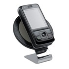 Designer mobile phone holder with metal stand.