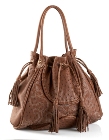 Jekyll & Hide Full Ostrich Leather Handbag 7045 - Campari, Brown