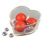 Heart shaped bowl with 3 candles and decoration beads