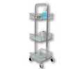 CHROME TROLLEY W/ 3 FROSTED GLASS TIERS CHROME TROLLEY W/ 3 FROSTED GLASS TIERS