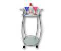 2 TIER DRINKS TROLLEY CHROME+FROST GLASS 2 TIER DRINKS TROLLEY CHROME+FROST GLASS