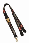 25mm with gold clips+rel+snap Lanyard - Min Order 100 units
