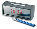 Futura. Mirror display desk alarm clock with red LED numbers.