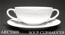 91572 Arctic White Soup Cup & Saucer - Min Orders Apply