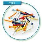 Short 2-1/8 assorted colours wooden tees