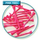Long 2-3/4 pink colour wooden tees
