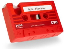 Cassette Tape Dispenser - Red - Min Order: 6 units