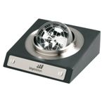 Wedge Gyro Desk Clock - Silver