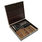 Indiana 12 Piece Fork And Steak Knife Set - Brown