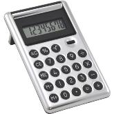 Hydraulic Flip Top Calculator - With leather trim  - Silver