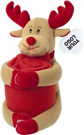 Reindeer Soft Toy With Fleece Blanket