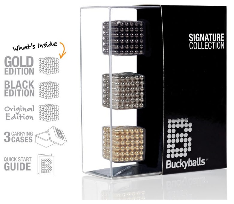 Collection of 125 Black, Gold & Nickel Buckyballs