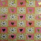 Gift Bag - hotstamp - Hearts & flowers - large