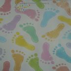 Gift bag - glitter - Baby feet multi - Medium