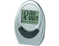 Oval Multi Function Clock-Silver