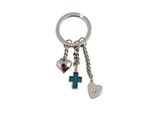 SILVER KEYRING WITH CHARMS