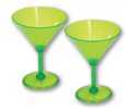 ACRYLIC MARTINI GLASSES GREEN (SET OF 2)