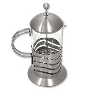 MSS AND GLASS COFFEE PLUNGER  RIPPLE  1 LITRE
