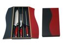 Yin Yang Carving Set- Red Knife Handles -Red And Black Box