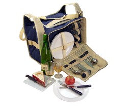 Two-Tone Navy Large Picnic Set For 4