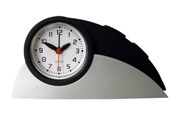Black And Silver Desk Alarm Clock Pen Holder