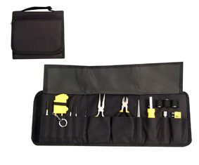 26Pc Cubby Hole Multi Tool Set In Back Nylon Fold Up Pouch (