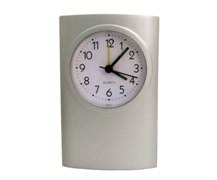 Slv Desk Clock Oval W/White Dial (14.5X9Cm)