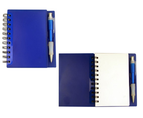 Note Book With Pen Blue (16X13.5Cm)