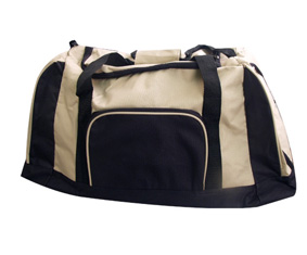 Two Tone Beige+Black Bag W/4 Compartments, Carry Handle & Sh