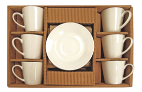 White Expresso Cups + Saucers (Set Of 6 Bulk Packed)