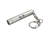 Silver mini led torch & laser pointer  keyring 11X1.5cm