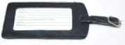 Leather luggage tag-black packed in poly bag