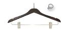 Mahogany Anti - Theft Skirt Hanger With Clips And Silver Accesso