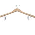 Natural Skirt Hanger With Clips And Silver Accessories