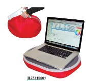 Grey & Red Portable Lap Desk-Cushion With Hidden Compartment