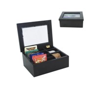 Black Wooden Tea And Sachet Chest 7 Compartments