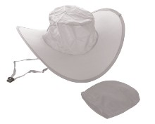 White Folding Nylon Hat In Pouch