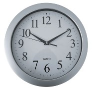 Silver And White Wall Clock With Sweep Movement