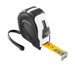 Black And White (5M) Tape Measure With Belt Clip