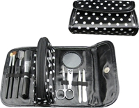11pc black & white polka dot beauty set (includes makeup brush a