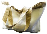 Natural Cotton & Hessian Delux Shoulder Bag - Size: 330mm x 370m