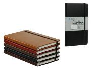 A5 Notebook Leather Cover, Lined Paper, Elastic Close.220pgs Col