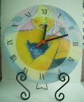 Clock & Holder Glass Purr Min Order: 8