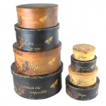 8Pc Round Brown Gift Boxes