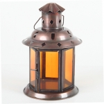 Lantern Round Plain 13Cm Amber