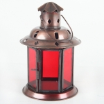 Lantern Round Plain 13Cm Red