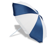 Tilt Head Beach Umbrella - Navy/White