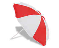 Tilt Head Beach Umbrella - Red/White