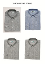 Mens Broad Vertical Stripe Lounge Shirt - Long Sleeve
